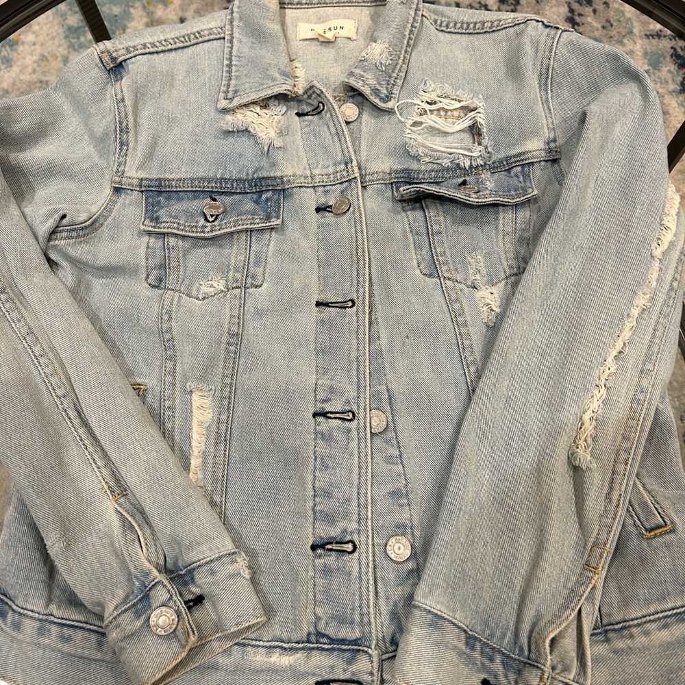 Women Pacsun Blue Jean Jacket - Picture 4 of 9
